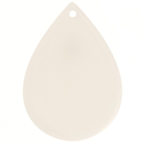 Pendentif goutte 31x22 mm en acétate - Ecru x1