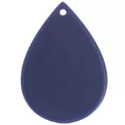 Pendentif goutte 31x22 mm en acétate - Bleu foncé x1