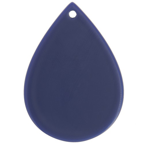 Pendentif goutte 31x22 mm en acétate - Bleu foncé x1