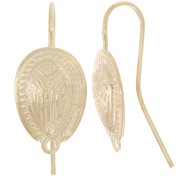 Crochets d'oreilles ovales 16x11 mm avec anneau fermé - Doré à l'or fin x2|raw }}