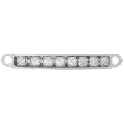 Intercalaire strass barrette 2 anneaux 22 mm en Argent 925 x1|raw }}