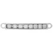 Intercalaire strass barrette 2 anneaux 22 mm en Argent 925 x1