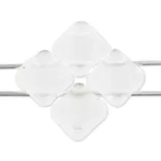 Perles en verre 2 trous Silky Bead 6x6 mm Crystal  x50