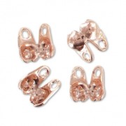 Embouts pour chaîne maille boule 1,3 mm Doré à l'or fin rose x4