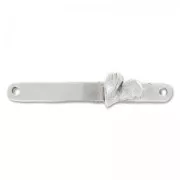 Intercalaire coeur 2 trous 38x5 mm Placage Argent fin vieilli x1
