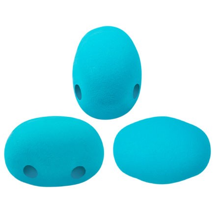 Perles en verre Samos® par Puca® 7x5 mm - La Divine Aqua Mat x10g