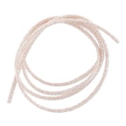 Cordon métallisé Mokuba 2 mm - Rose Clair fil argenté x1m
