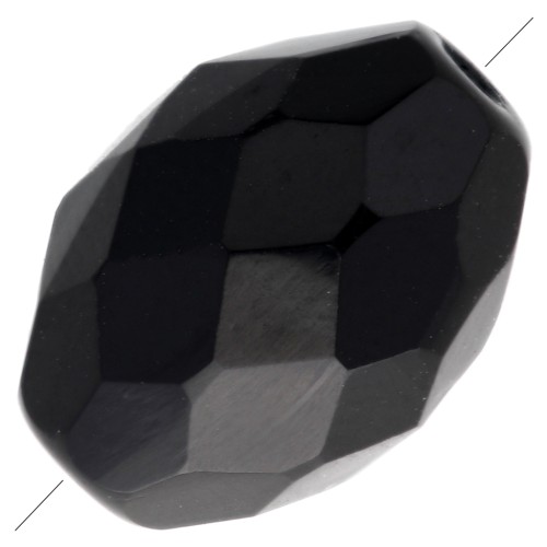 Olives facettées 13x10 mm Jet x8