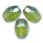 Olives facettées 13x10 mm Olivine x8