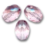 Olives facettées 13x10 mm Rosaline x8