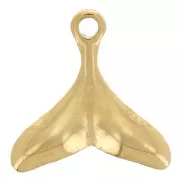 Breloque queue de poisson 11x11 mm - Acier inoxydable 304L Doré x1