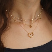 Breloque coeur évidé avec petites boules 8x7 mm - Acier inoxydable 304L x1