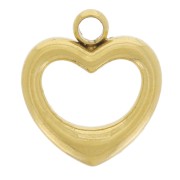 Breloque coeur évidé 8x7.5 mm - Acier inoxydable 304L Doré x1|raw }}