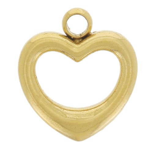 Breloque coeur évidé 8x7.5 mm - Acier inoxydable 304L Doré x1