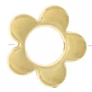 Perles fleurs 15 mm en acrylique métallisée  CCB - Doré x4