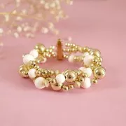 Perles rondes 6 mm en acrylique métallisée CCB - Doré x20