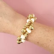 Perles rondes 12 mm en acrylique métallisée  CCB - Doré x8