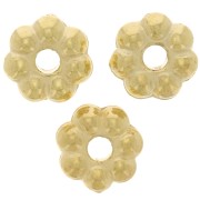 Perles rondelles fleurs 6 mm en acrylique métallisée  CCB - Doré x50|raw }}