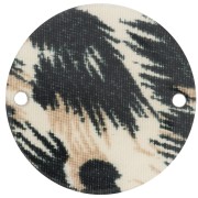 Intercalaire rond 20 mm en acétate - Léopard Noir - Marron x1
