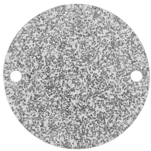 Intercalaire rond 20 mm en acrylique - Pailleté Argenté x1