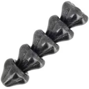 Perles fleurs cloches en verre 8x10 mm - Jet Hematite x10