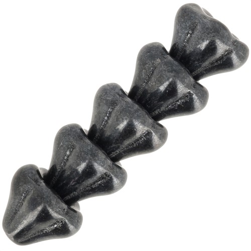 Perles fleurs cloches en verre 8x10 mm - Jet Hematite x10