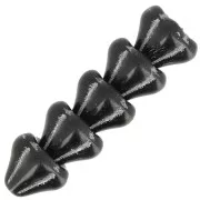 Perles fleurs cloches en verre 8x10 mm - Jet Silver  x10