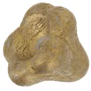 Perle fleur cloche en verre 11x13 mm - Brown Gold Pearl x1