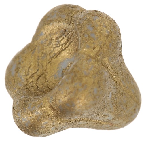 Perle fleur cloche en verre 11x13 mm - Brown Gold Pearl x1