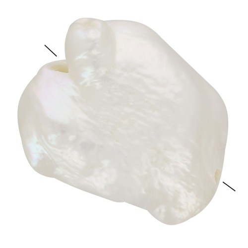 Perle d'eau douce Keshi baroque irrégulière - 10 à 14 mm - Grade AAA - Blanc x1