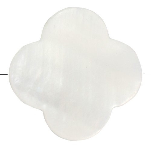 Perles trèfle en nacre 17 mm - Naturel x10