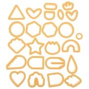 Set de 24 emporte-pièces plastique pour polymère - Géométrique - Fleurs - Coeurs|raw }}