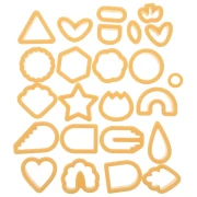 Set de 24 emporte-pièces plastique pour polymère - Géométrique - Fleurs - Coeurs