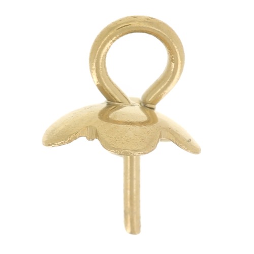 Attaches pendentifs pour perle semi percée 6 et 8 mm Acier inoxydable 304L Doré x5