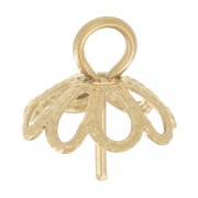 Attaches pendentifs pour perle semi percée 8 & 10 mm Acier inoxydable 304L Doré x5