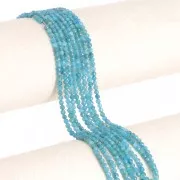 Perles rondes facettées 3 mm pierre gemme - Apatite x39cm