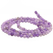 Perles rondes facettées 3 mm pierre gemme - Amethyste x39cm