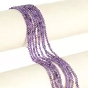 Perles rondes facettées 3 mm pierre gemme - Amethyste x39cm