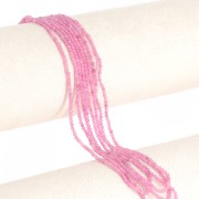 Perles  rondes facettées 2 mm en pierre gemme  - Tourmaline rose x39cm