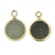 Serti pendentif pour cabochon fond plat 8 mm doré HQ x1