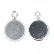 Serti pendentif pour cabochon fond plat 8 mm argenté HQ x1