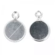 Serti pendentif pour cabochon fond plat 6 mm argenté HQ x1