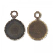 Serti pendentif pour cabochon fond plat 6 mm bronze x1|raw }}