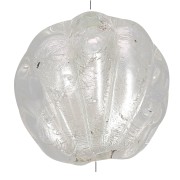 Perle de Murano coquillage - 15 mm - crystal et feuille d'argent x1|raw }}