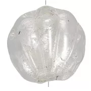 Perle de Murano coquillage - 15 mm - crystal et feuille d'argent x1