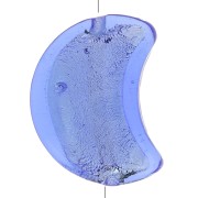 Perle de Murano lune - 17x13.5 mm - Saphir et feuille d'argent x1|raw }}