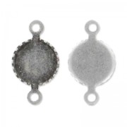 Serti intercalaire pour cab fond plat 6 mm argenté vieilli x10