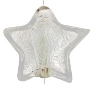 Perle de Murano étoile 16 mm - Crystal et feuille d'argent x1