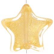 Perle de Murano étoile 16 mm - Crystal et feuille d'or x1|raw }}