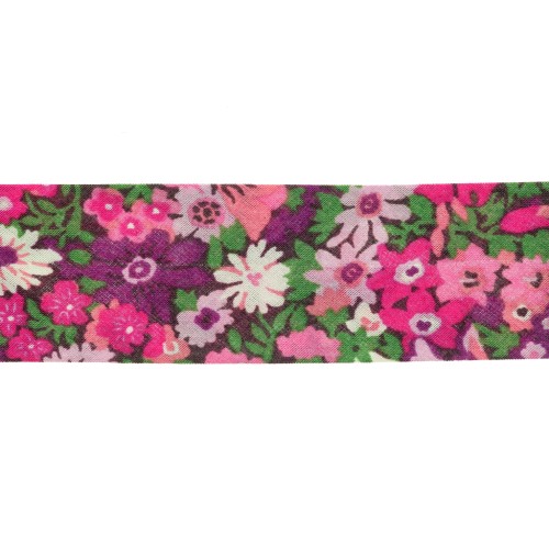 Biais en tissu Liberty - Thorpe hill - Rosy Pink x1m